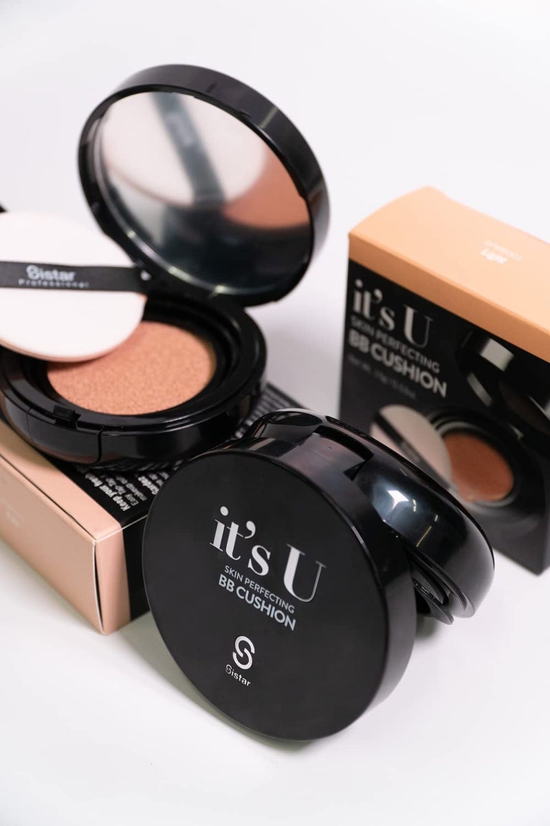 Sistar Skin Perfecting BB Cushion Full Coverage Long Lasting Natural Glow Foundation On The Go Case With Mirror (Medium) - Image 3